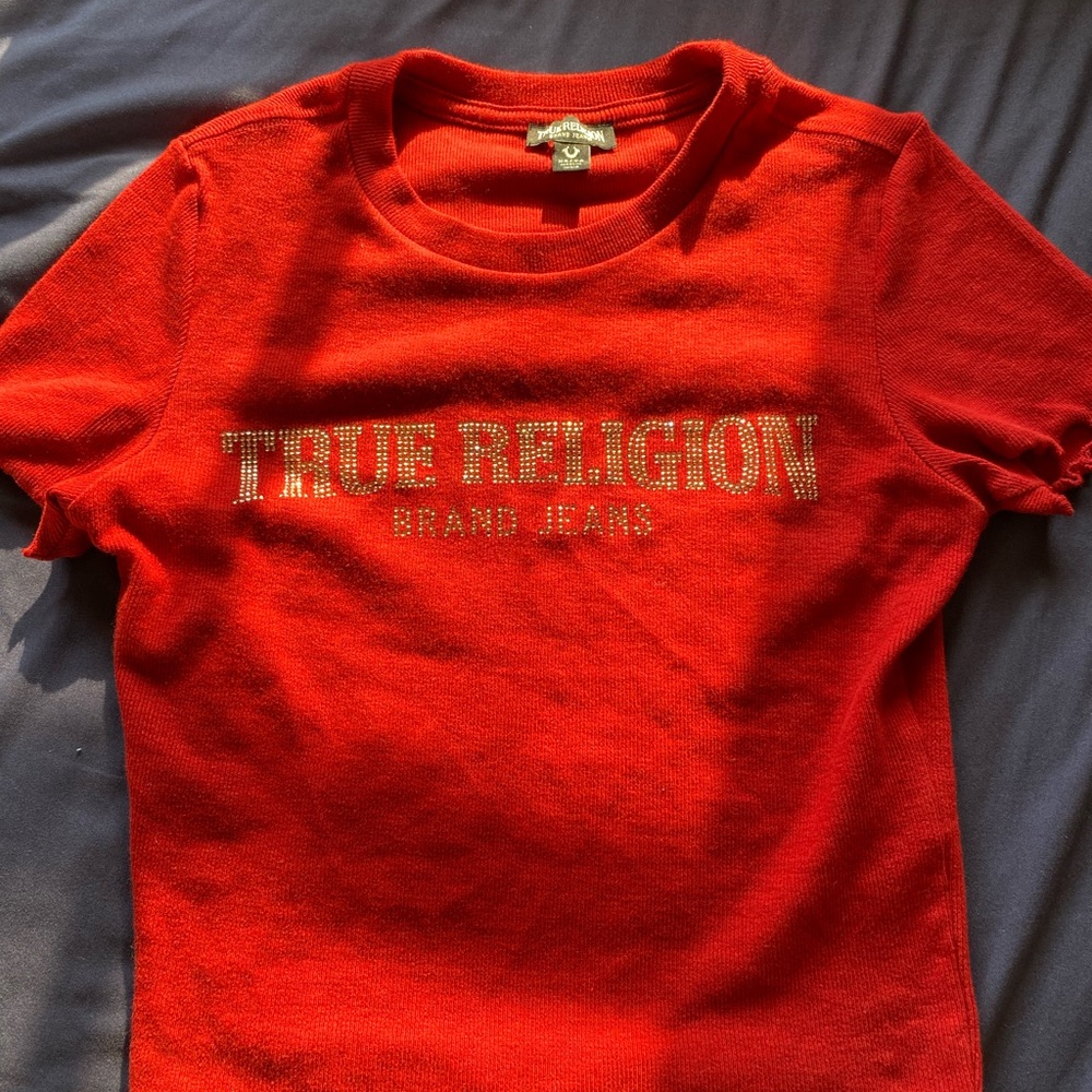 True Religion Kids Tee in Vibrant Red